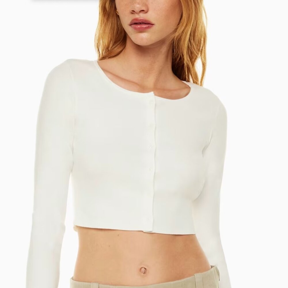 Aritzia Sunday Best Heather cropped cardigan xsmall NEW